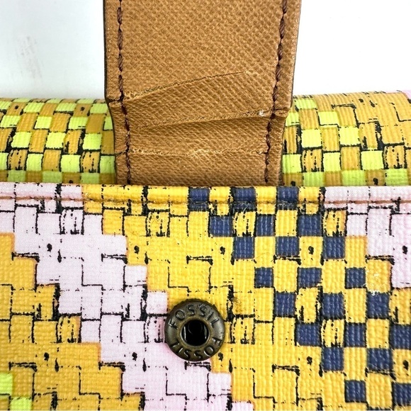 Fossil Wristlet Wallet Multicolor Faux Leather Organizer Clutch Womens - Picture 10 of 10